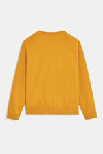 OKAIDI - סוודר חתול רקום בצבע צהוב לילדות - MASHBIR//365