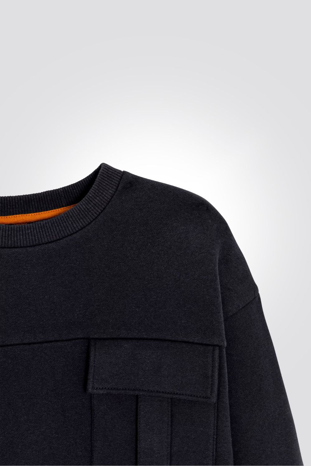 OKAIDI - סוויטשירט ילדים באפור מלאנג' כהה עם כיס דגמח בחזית - MASHBIR//365