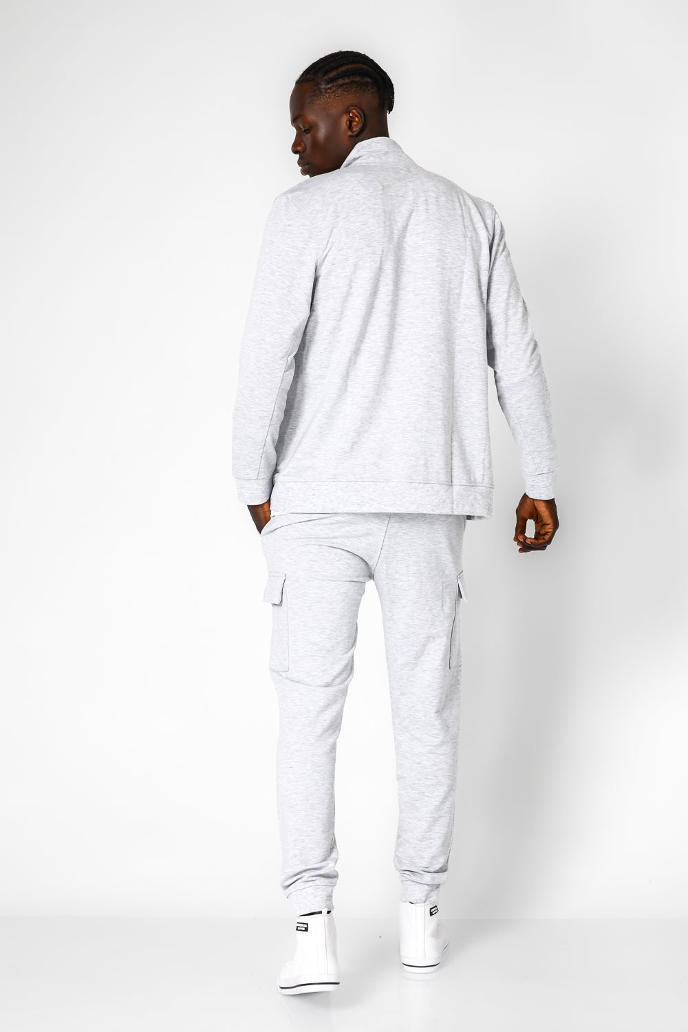 DELTA - סוויטשירט עם רוכסן מבד דק בצבע אפור - MASHBIR//365