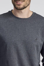 NAUTICA - סווטשירט אפור כהה עם לוגו רקום - MASHBIR//365