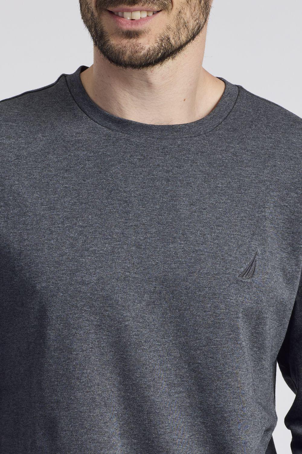 NAUTICA - סווטשירט אפור כהה עם לוגו רקום - MASHBIR//365