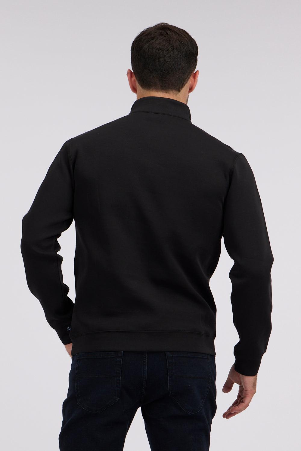 NAUTICA - סווטשירט אלגנטי קנגרו עם רוכסן בצבע שחור - MASHBIR//365