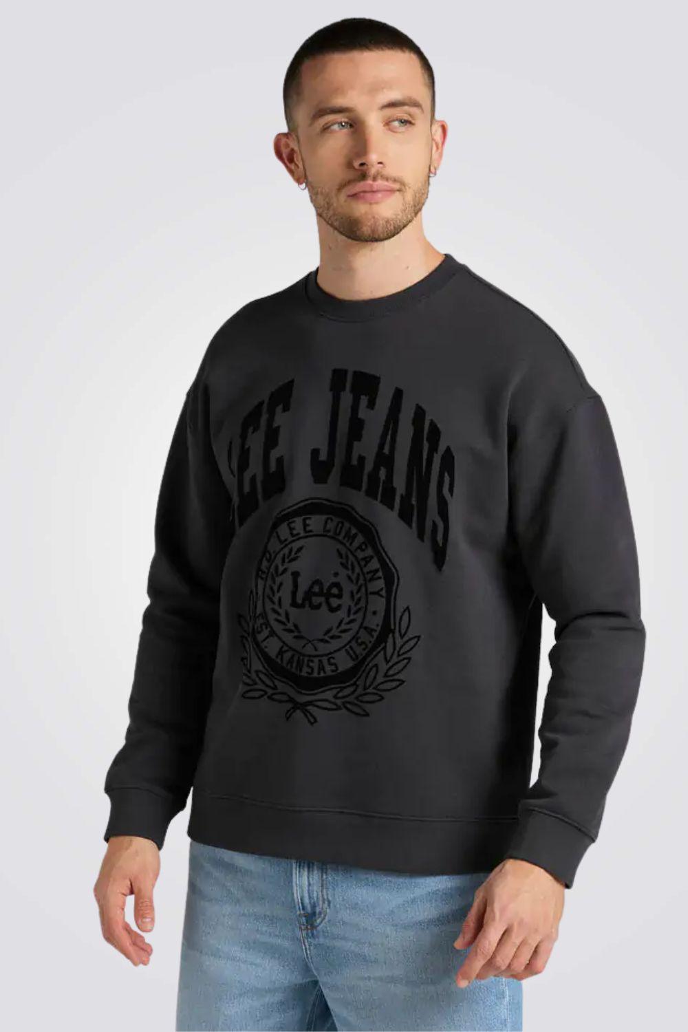 LEE - סווטשירט בצבע אפור כהה - MASHBIR//365