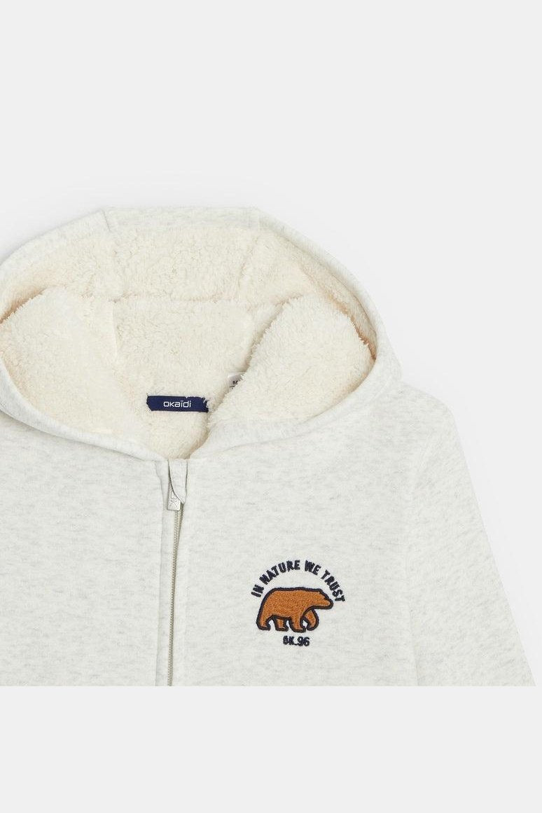 OKAIDI - סווטשירט בטנת פליז בצבע לבן לילדים - MASHBIR//365
