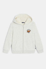 OKAIDI - סווטשירט בטנת פליז בצבע לבן לילדים - MASHBIR//365