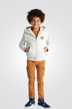 OKAIDI - סווטשירט בטנת פליז בצבע לבן לילדים - MASHBIR//365