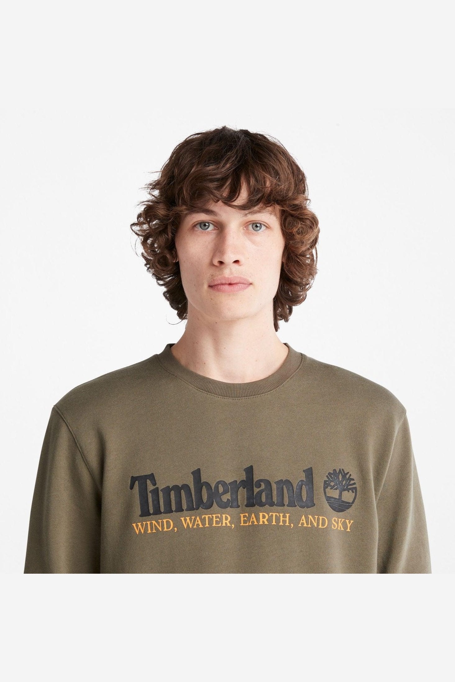 TIMBERLAND - סווטשירט CREW בצבע ירוק זית - MASHBIR//365