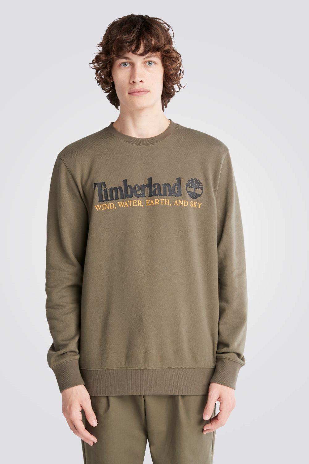 TIMBERLAND - סווטשירט CREW בצבע ירוק זית - MASHBIR//365