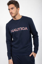 NAUTICA - סווטשירט CREW נייבי לוגו - MASHBIR//365