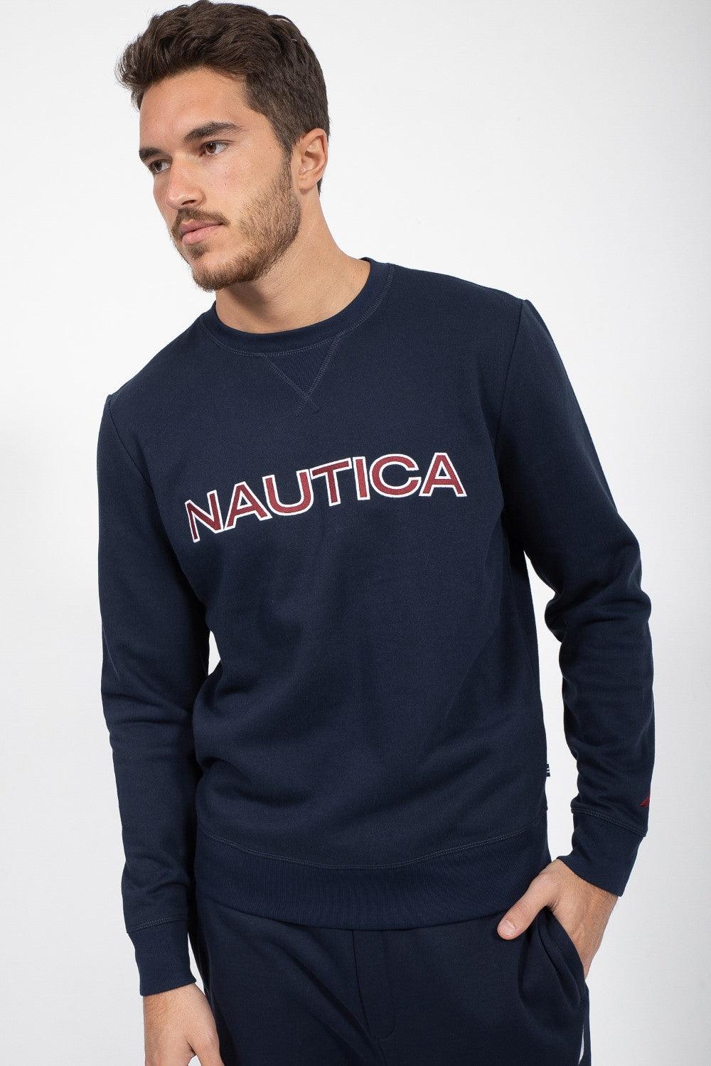 NAUTICA - סווטשירט CREW נייבי לוגו - MASHBIR//365
