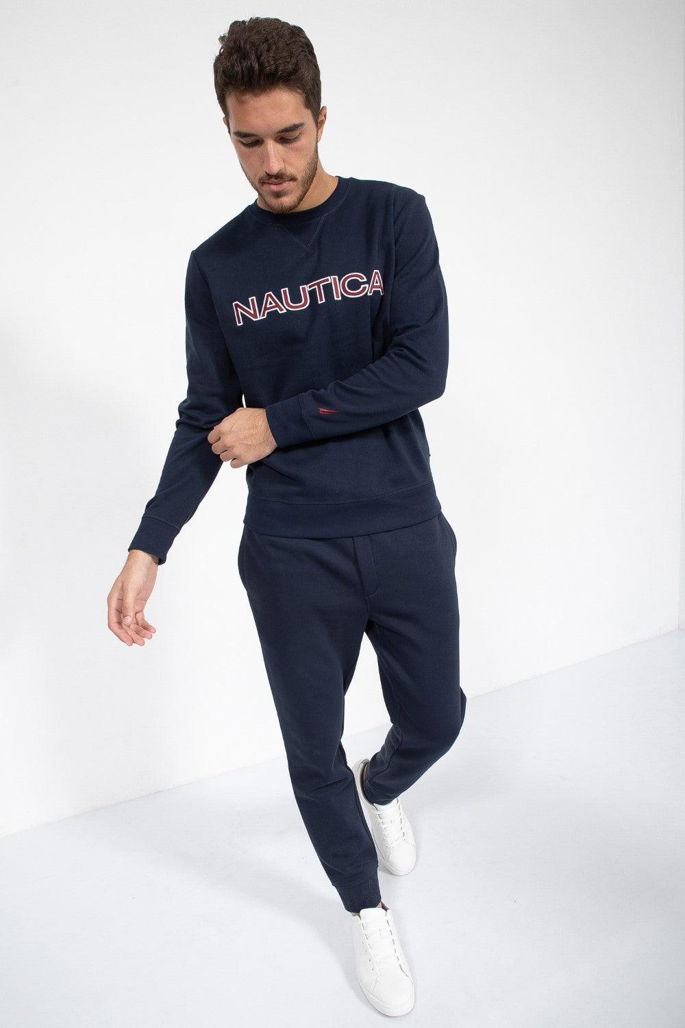 NAUTICA - סווטשירט CREW נייבי לוגו - MASHBIR//365