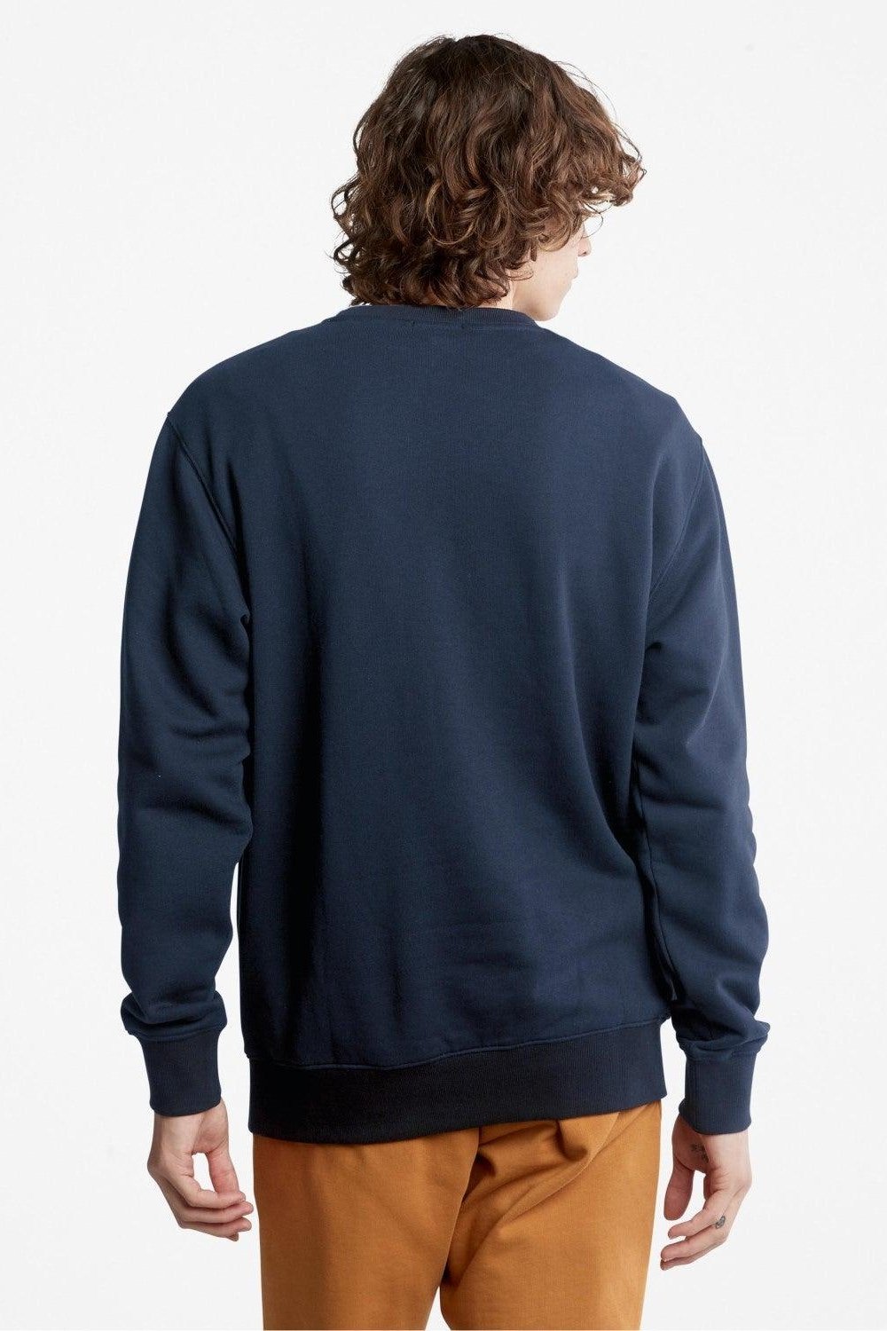 TIMBERLAND - סווטשירט CREW רקמת לוגו צבע נייבי - MASHBIR//365