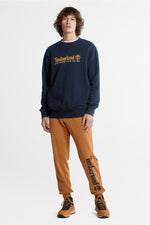 TIMBERLAND - סווטשירט CREW רקמת לוגו צבע נייבי - MASHBIR//365