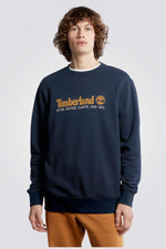 TIMBERLAND - סווטשירט CREW רקמת לוגו צבע נייבי - MASHBIR//365