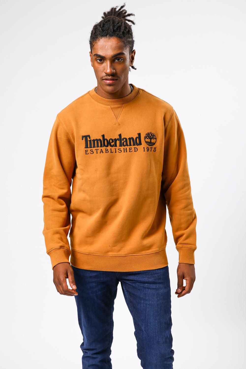 TIMBERLAND - סווטשירט CREW רקמת לוגו חרדל - MASHBIR//365