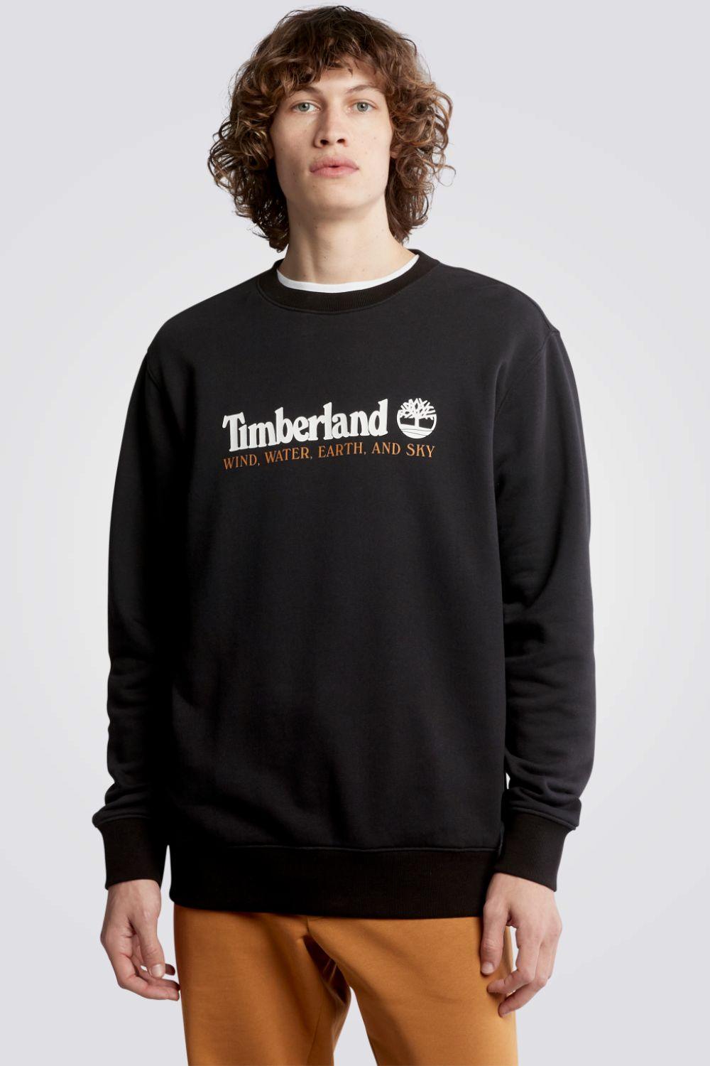 TIMBERLAND - סווטשירט CREW רקמת לוגו שחור - MASHBIR//365