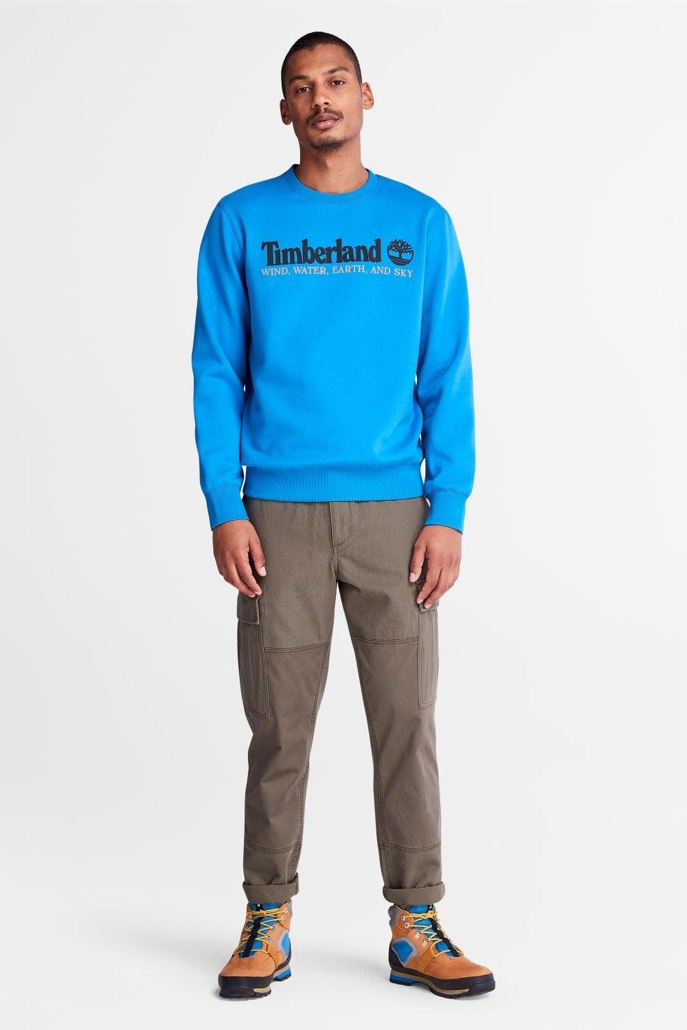 TIMBERLAND - סווטשירט CREW רקמת לוגו כחול - MASHBIR//365