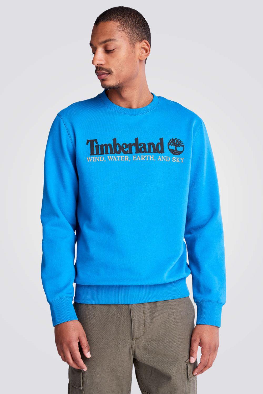 TIMBERLAND - סווטשירט CREW רקמת לוגו כחול - MASHBIR//365