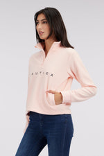 NAUTICA - סווטשירט פליז עם רוכסן בצבע ורוד - MASHBIR//365