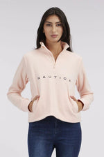 NAUTICA - סווטשירט פליז עם רוכסן בצבע ורוד - MASHBIR//365