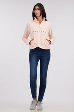 NAUTICA - סווטשירט פליז עם רוכסן בצבע ורוד - MASHBIR//365