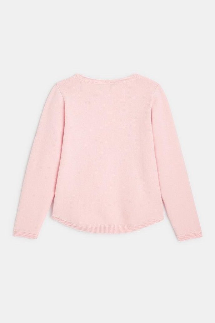 OKAIDI - סווטשירט פרח רקום בצבע ורוד לילדות - MASHBIR//365