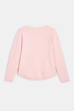 OKAIDI - סווטשירט פרח רקום בצבע ורוד לילדות - MASHBIR//365