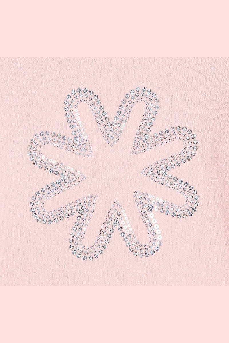 OKAIDI - סווטשירט פרח רקום בצבע ורוד לילדות - MASHBIR//365