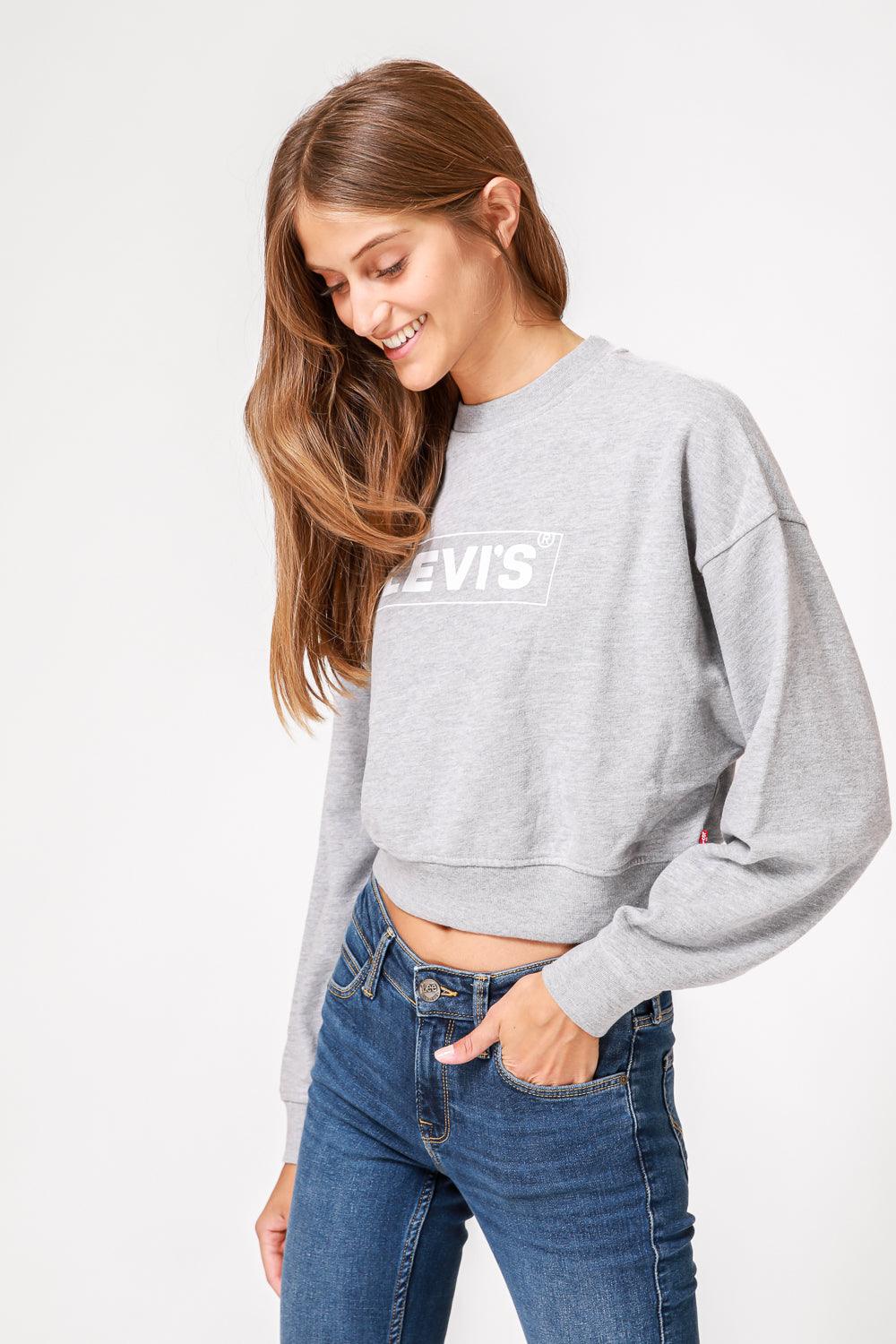 LEVI'S - סווטשירט GRAPHIC LAUNDRY DAY CREWNECK אפור - MASHBIR//365
