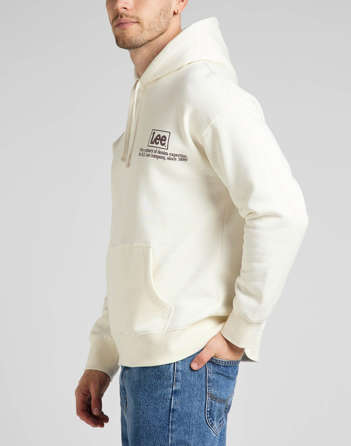 LEE - סווטשירט הדפס לוגו בצבע בז' - MASHBIR//365