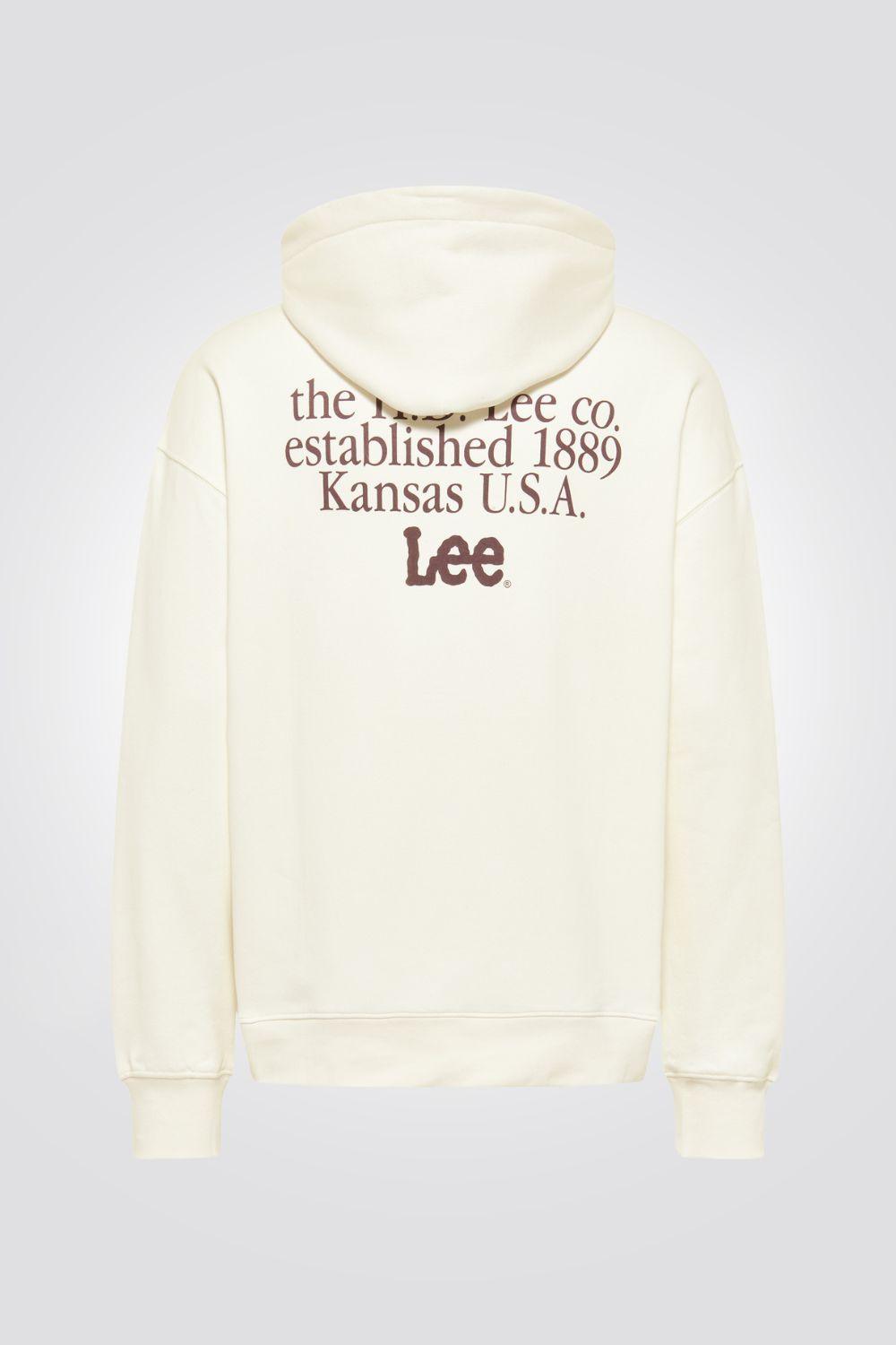 LEE - סווטשירט הדפס לוגו בצבע בז' - MASHBIR//365