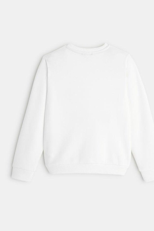 OKAIDI - סווטשירט ציפור רקומה בצבע לבן - MASHBIR//365