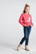 OKAIDI - סווטשירט ציפור רקומה בצבע ורוד - MASHBIR//365