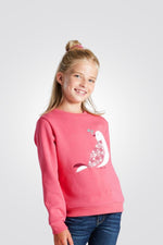 OKAIDI - סווטשירט ציפור רקומה בצבע ורוד - MASHBIR//365