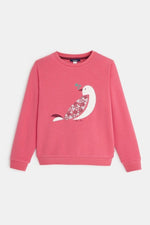OKAIDI - סווטשירט ציפור רקומה בצבע ורוד - MASHBIR//365