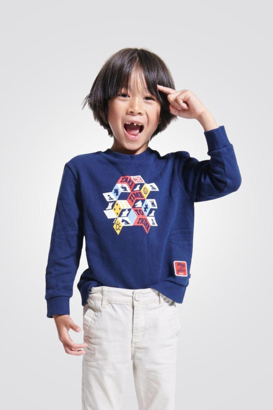 OKAIDI - סווטשירט טיים בצבע נייבי לילדים - MASHBIR//365
