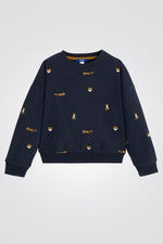 OKAIDI - סווטשירט ילדים אפור כהה עם הדפס שועלים בחום - MASHBIR//365