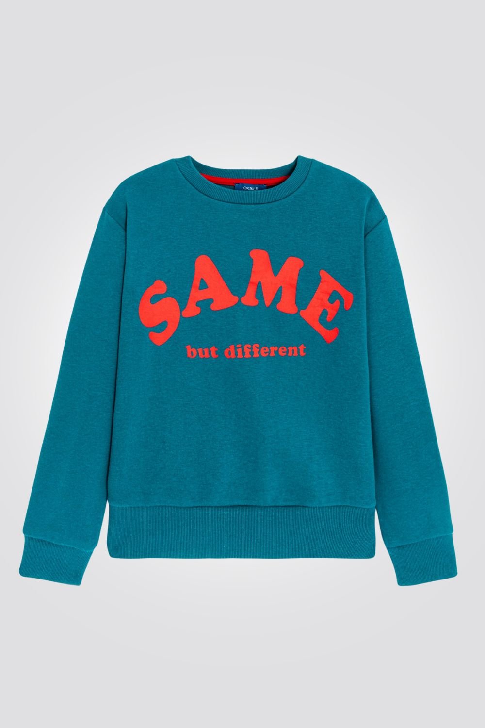 OKAIDI - סווטשירט ילדים בצבע טורקיז הדפס כתום - MASHBIR//365