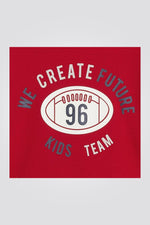 OKAIDI - סווטשירט ילדים במראה פוטבול אדום עם שרוול לבן - MASHBIR//365