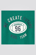 OKAIDI - סווטשירט ילדים במראה פוטבול ירוק עם שרוול לבן - MASHBIR//365