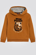 OKAIDI - סווטשירט ילדים עם קאפושון בקרמל עם ריקמת דב - MASHBIR//365