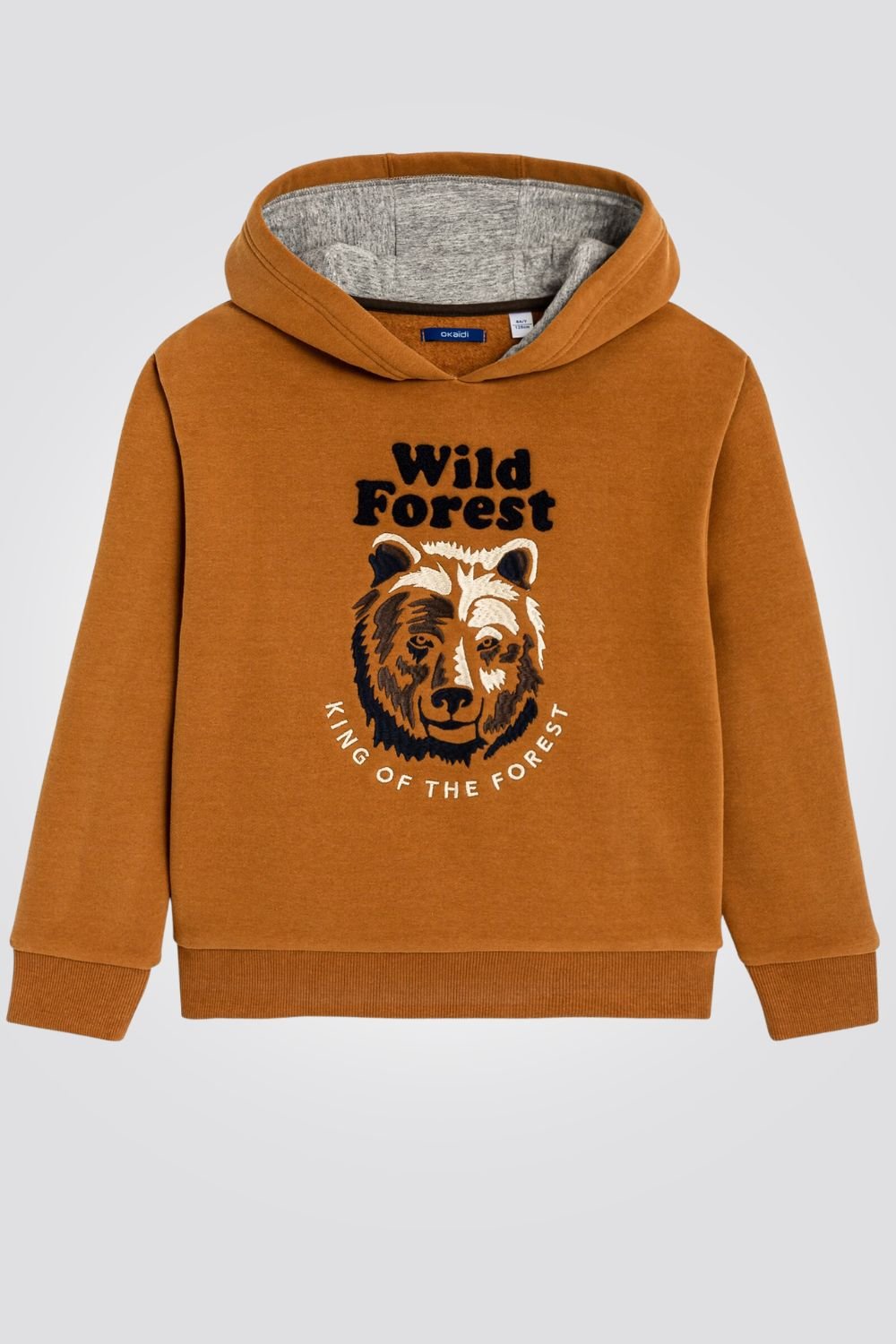 OKAIDI - סווטשירט ילדים עם קאפושון בקרמל עם ריקמת דב - MASHBIR//365