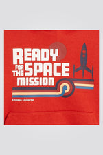 OKAIDI - סווטשירט ילדים עם קאפושון והדפס חללית בכתום - MASHBIR//365