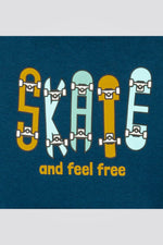 OKAIDI - סווטשירט ילדים עם קאפושון והדפס סקטים בכחול אקווה - MASHBIR//365