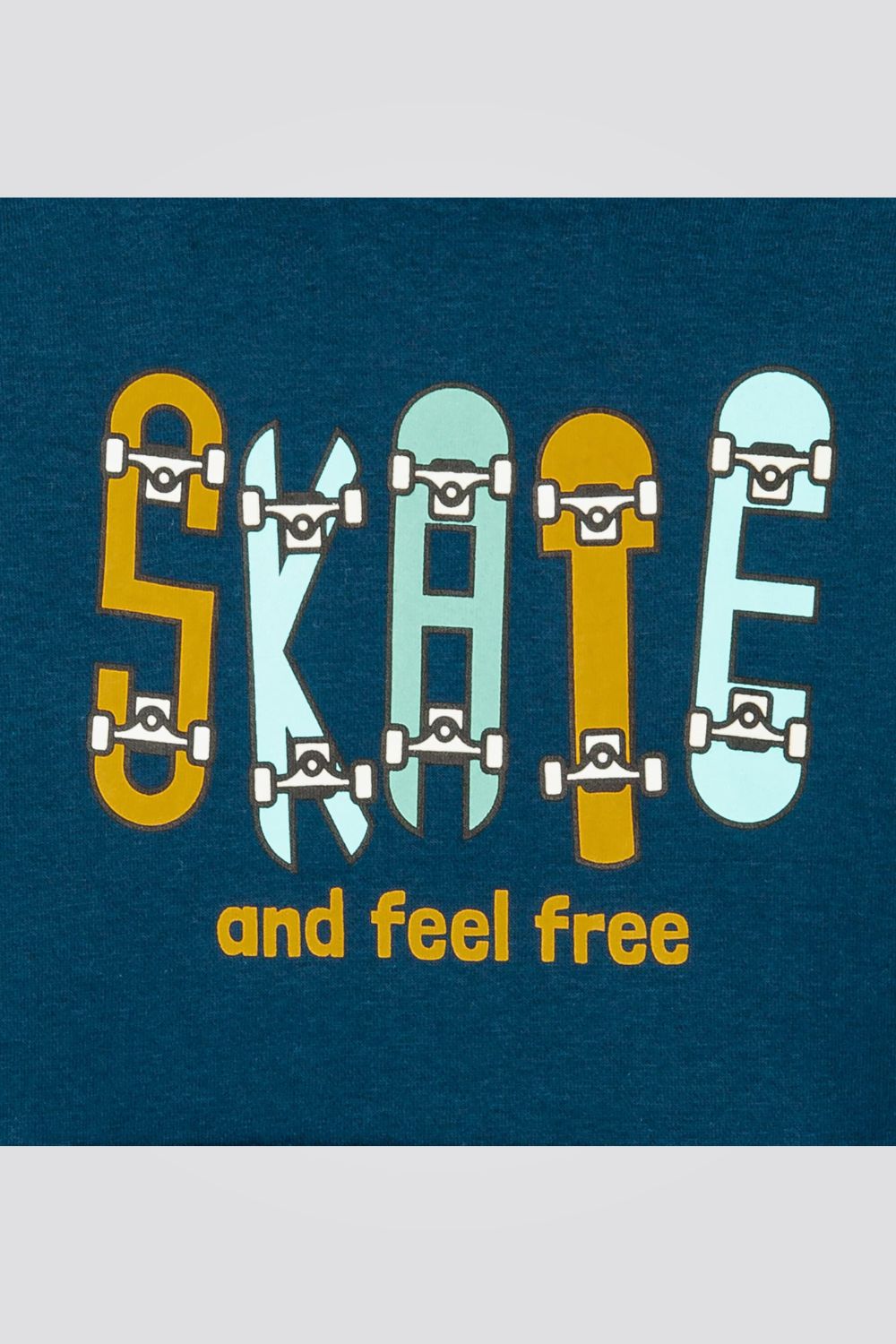 OKAIDI - סווטשירט ילדים עם קאפושון והדפס סקטים בכחול אקווה - MASHBIR//365