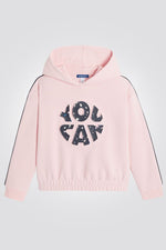 OKAIDI - סווטשירט ילדות עם קאפושון הדפס בחזית בורוד - MASHBIR//365