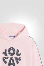 OKAIDI - סווטשירט ילדות עם קאפושון הדפס בחזית בורוד - MASHBIR//365