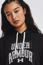 UNDER ARMOUR - סווטשירט קפוצ'ון לנשים בצבע שחור - MASHBIR//365