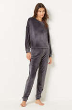 ETAM - סווטשירט קטיפתי DUNKAN בצבע אפור - MASHBIR//365