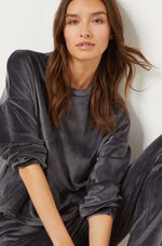 ETAM - סווטשירט קטיפתי DUNKAN בצבע אפור - MASHBIR//365